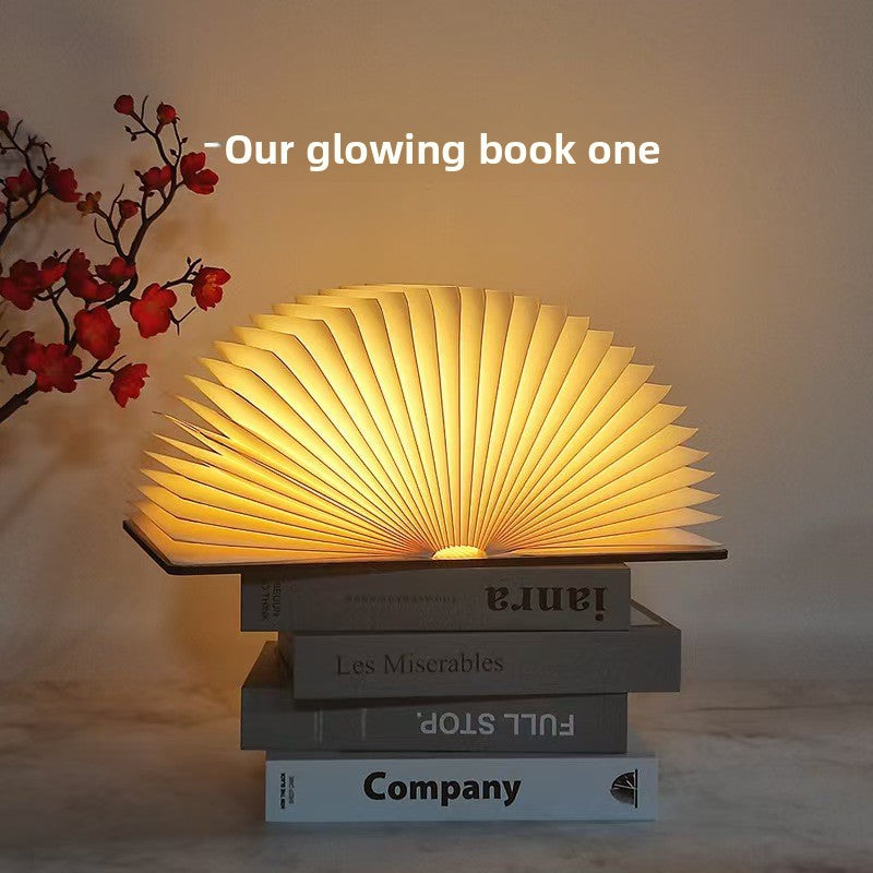 Folding book lamp, eye-protecting night light