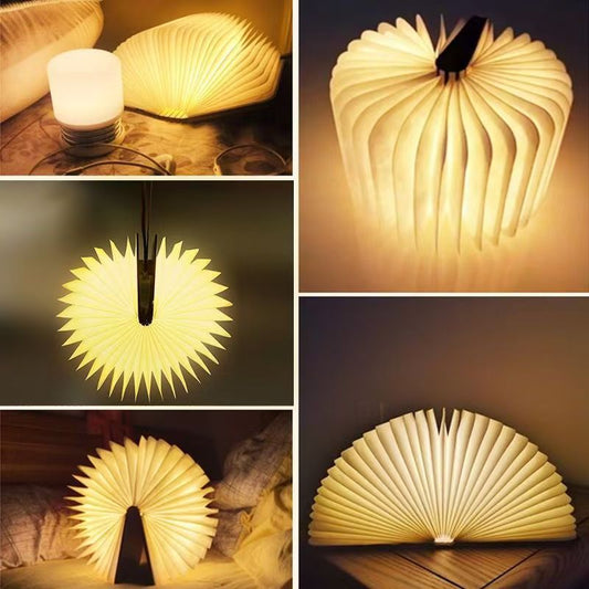 Folding book lamp, eye-protecting night light